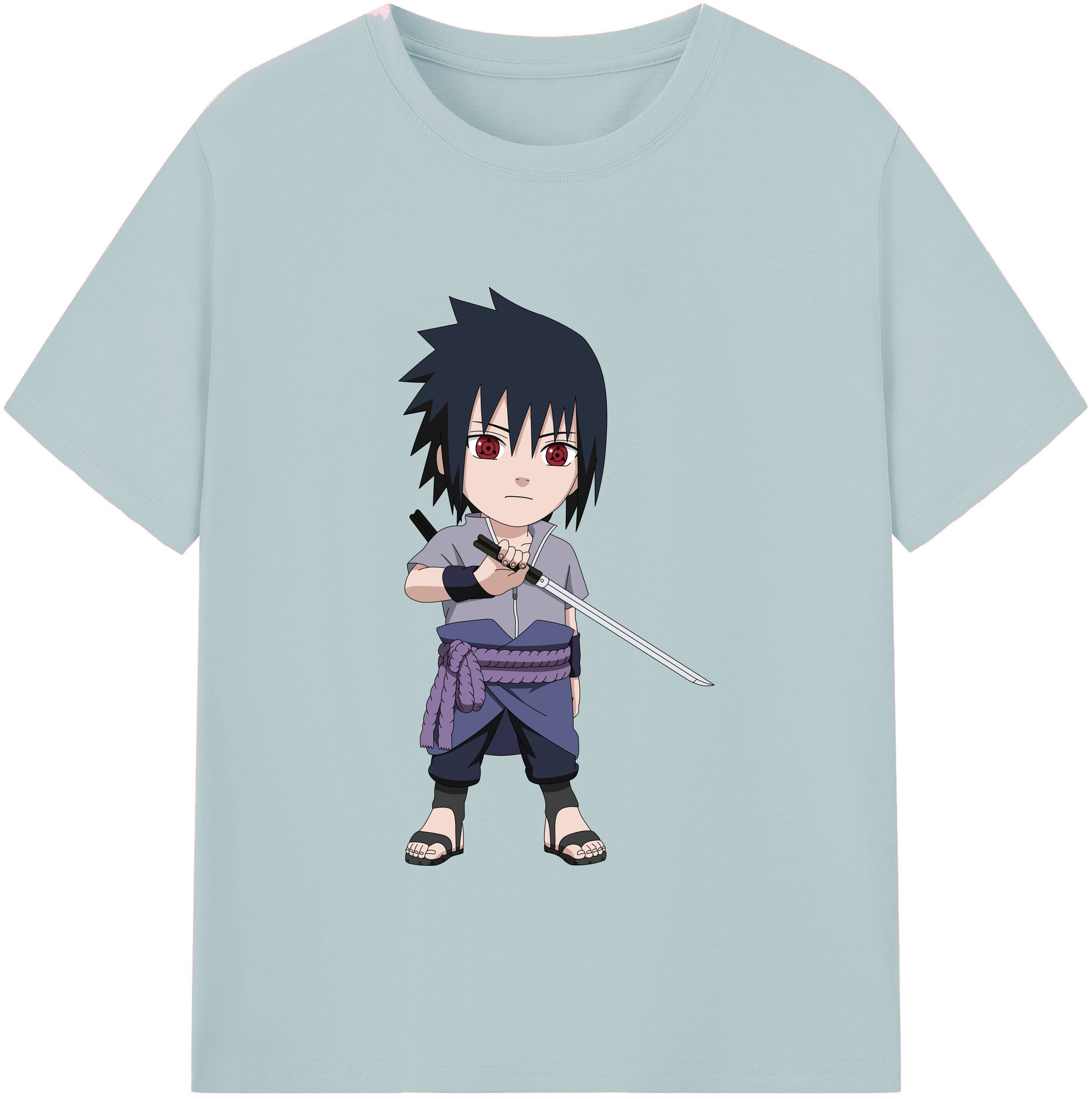 （画像用） NARUTO -ナルト- うちは サスケ Uchiha Sasuke 綿100％半袖Tシャツ（フロントプリント）